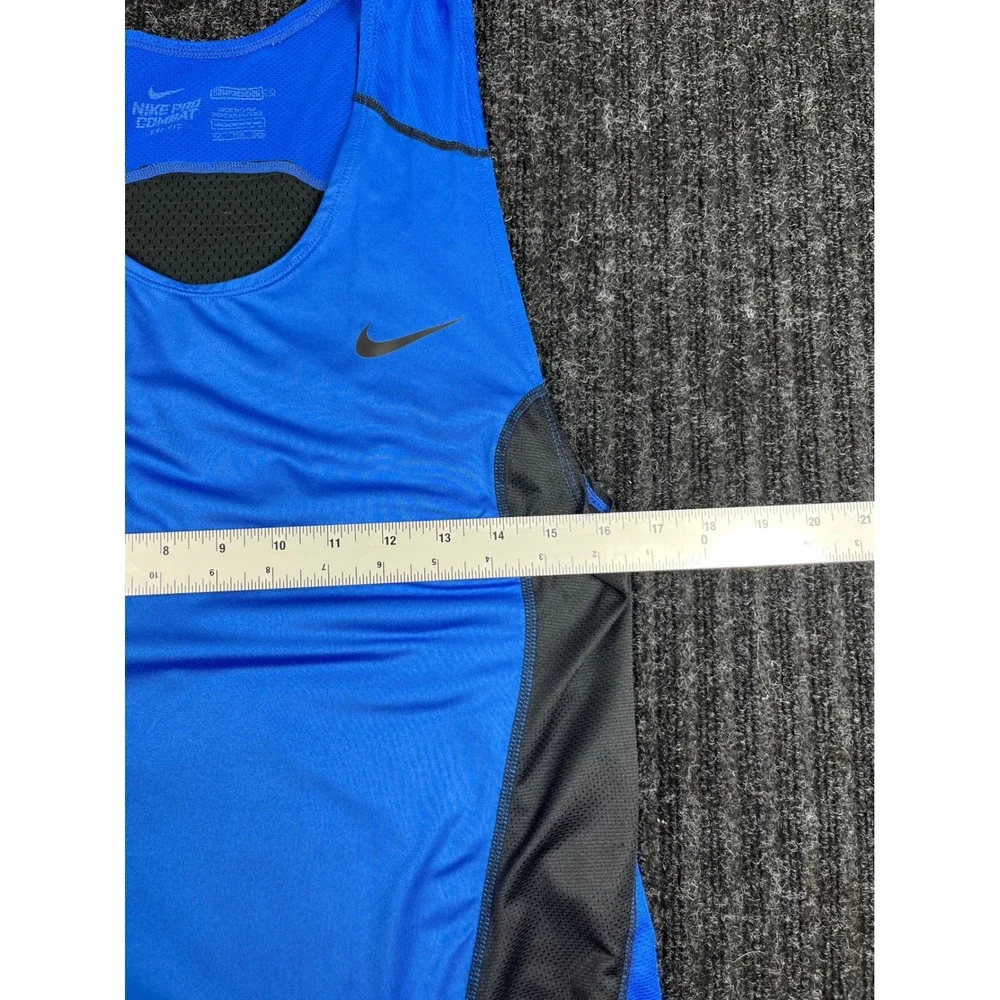 Nike Pro Combat Dri-FIT Compression Tank Top Mens XXL Blue Grey Sleeveless Shirt